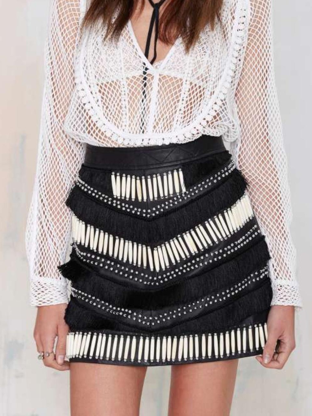 NASTY GAL EASY RIDER REAL LEATHER SKIRT